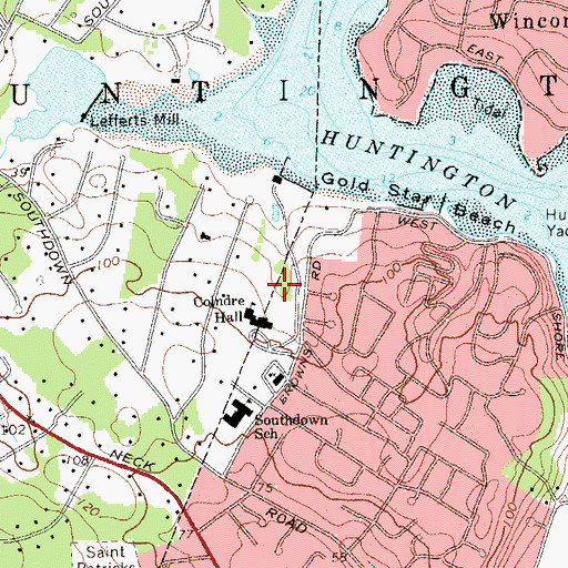 Topographic Map of Coindre Hall Park, NY