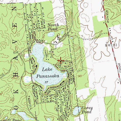 Topographic Map of Camp Newcombe (historical), NY