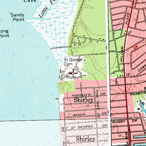 Topographic Map of Manor of Saint George, NY