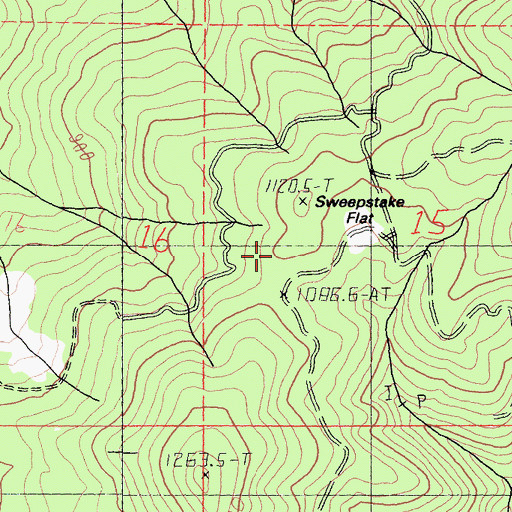 Topographic Map of Sweepstake Flat, CA