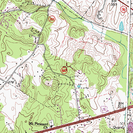 Topographic Map of Buckland Mills Elementary School, VA
