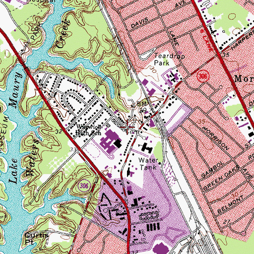 Topographic Map of Gatewood Academy, VA