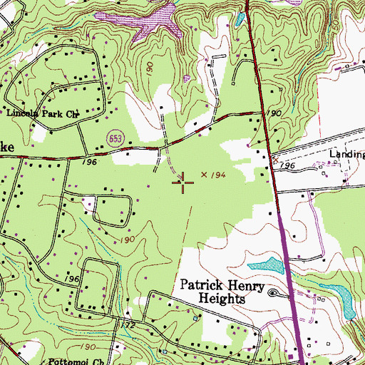 Topographic Map of Kersey Creek Elementary School, VA