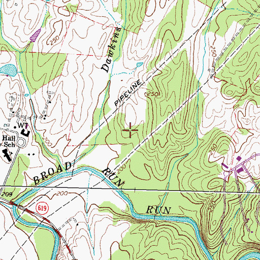 Topographic Map of Victory Elementary School, VA