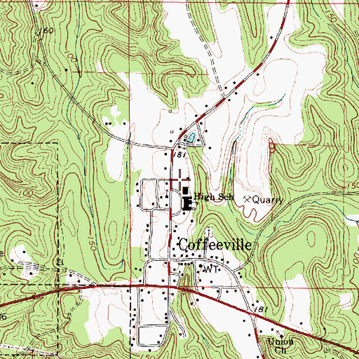 Topographic Map of Panther Stadium, AL