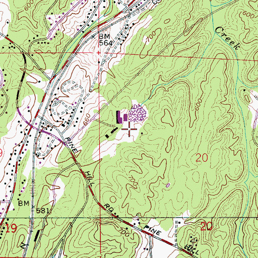 Topographic Map of Wildcat Stadium, AL