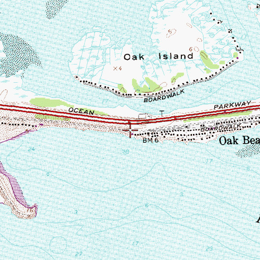 Topographic Map of Oak Island Life Saving Station (historical), NY