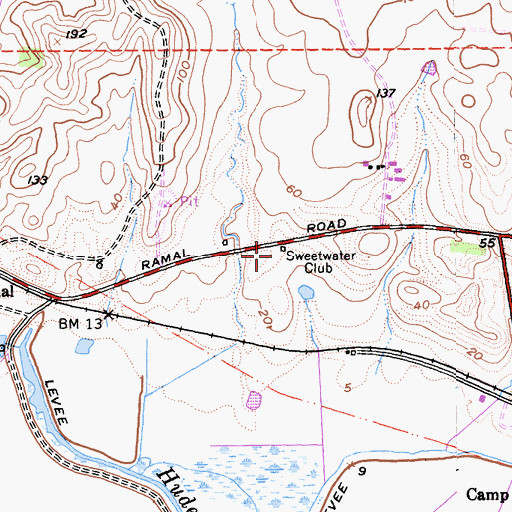 Topographic Map of Sweetwater Club, CA