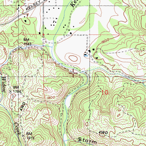 Topographic Map of Sweetwater Creek, CA
