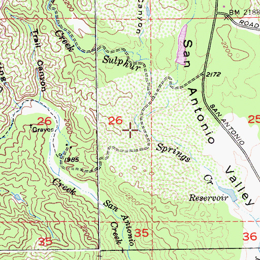 Topographic Map of Sweetwater Creek, CA