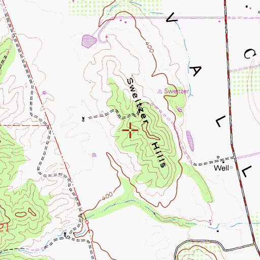 Topographic Map of Sweitzer Hills, CA