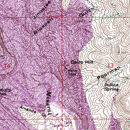 Topographic Map of Cairo Hill, AZ