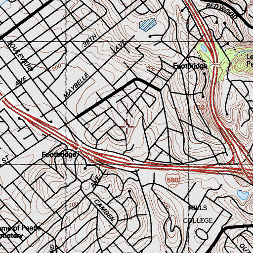 Topographic Map of John Swett Elementary School (historical), CA