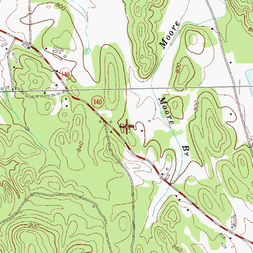 Topographic Map of Lewis-Linn Cemetery, GA