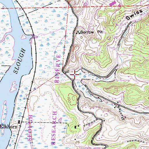 Topographic Map of Swiss Canyon, CA