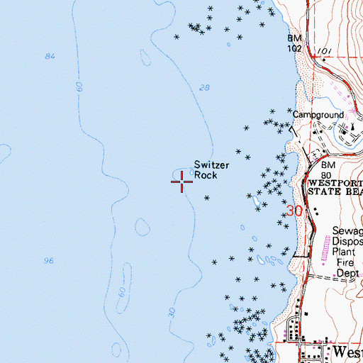 Topographic Map of Switzer Rock, CA