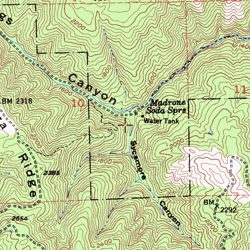 Topographic Map of Sycamore Canyon, CA