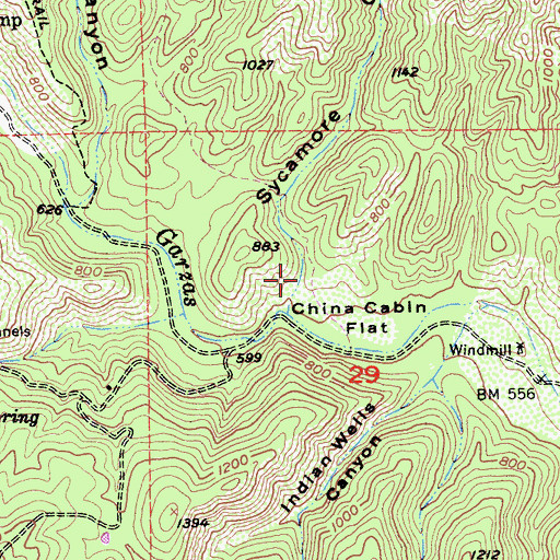 Topographic Map of Sycamore Canyon, CA