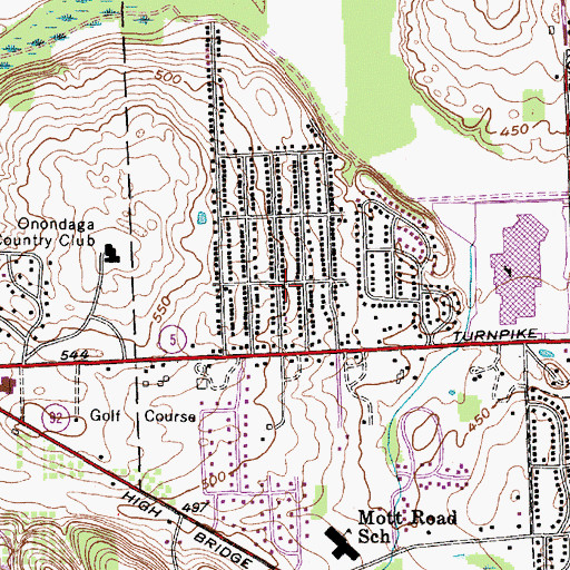 Topographic Map of Lyndon, NY