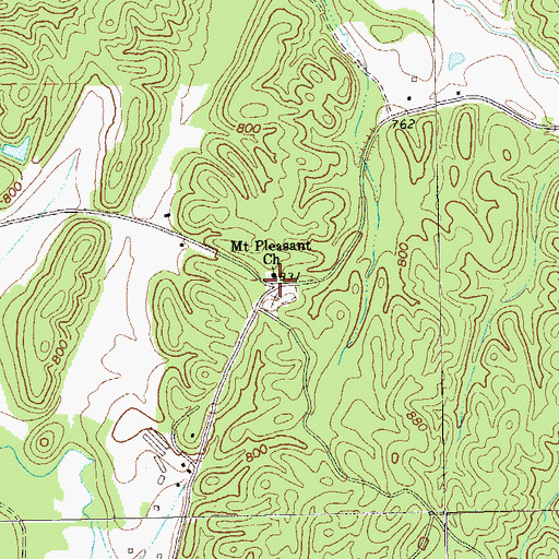 Topographic Map of Mount Pleasant Baptist Church Cemetery, GA