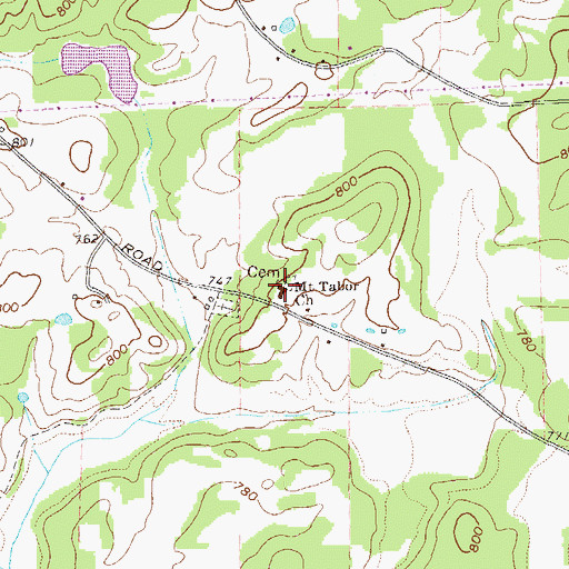 Topographic Map of Mount Tabor Church Cemetery, GA