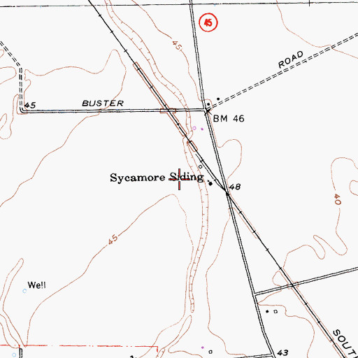 Topographic Map of Sycamore Siding, CA