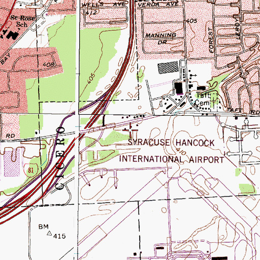 Topographic Map of Taft School (historical), NY