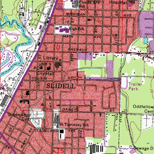 Topographic Map of Possum Hollow Park, LA