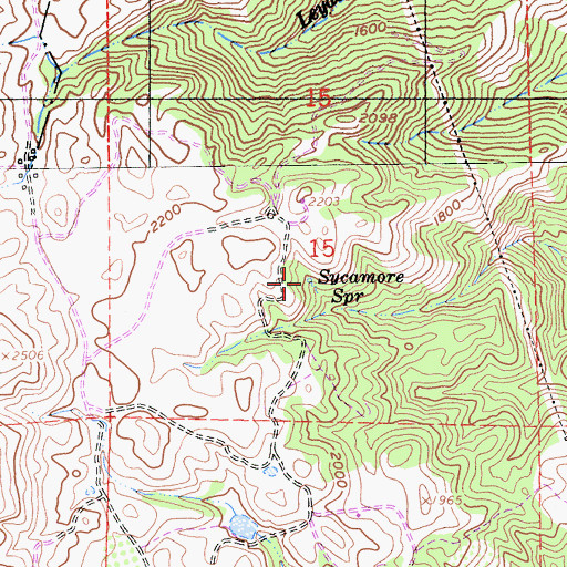 Topographic Map of Sycamore Spring, CA