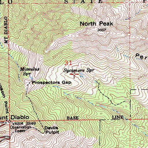 Topographic Map of Sycamore Spring, CA