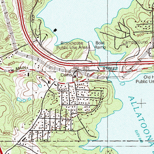 Topographic Map of New Zion Baptist Church Cemetery, GA