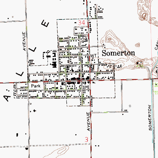 Topographic Map of Somerton City Hall, AZ