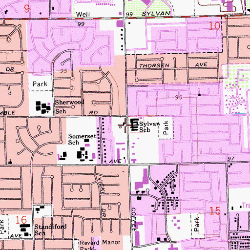 Topographic Map of Sylvan Elementary School, CA