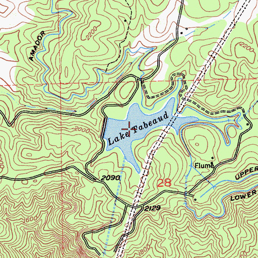 Topographic Map of Lake Tabeaud, CA