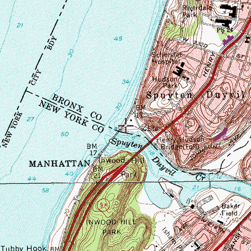 Topographic Map of Berrians Neck, NY