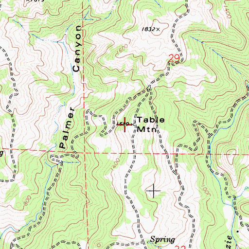Topographic Map of Table Mountain, CA