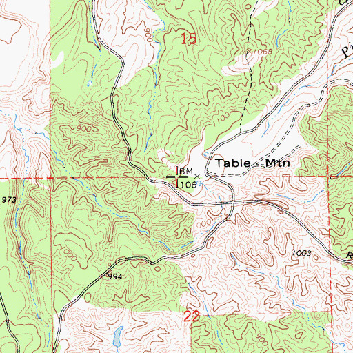 Topographic Map of Table Mountain, CA