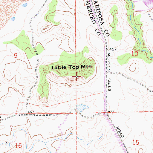 Topographic Map of Table Top Mountain, CA