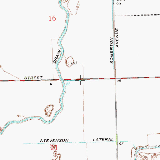 Topographic Map of Somerton Lateral Wasteway, AZ