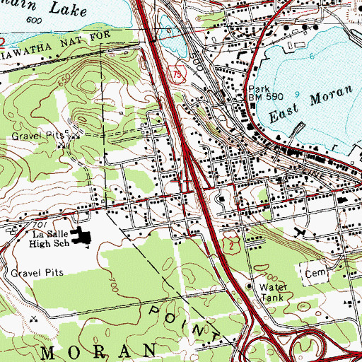 Topographic Map of Evangelical Free Church, MI