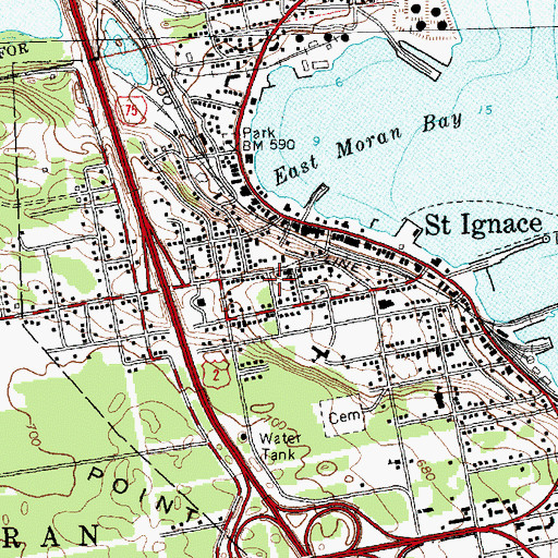 Topographic Map of Good Shepherd Episcopal Church, MI