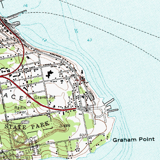 Topographic Map of Trinity Lutheran Church, MI