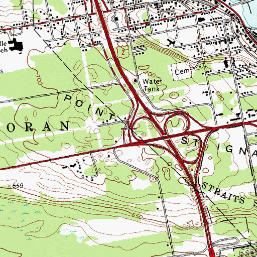 Topographic Map of Saint Ignace Rest Area, MI