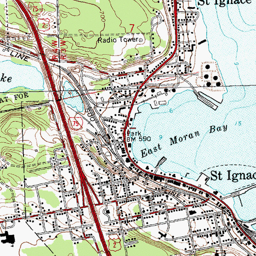 Topographic Map of Kiwanis Beach, MI