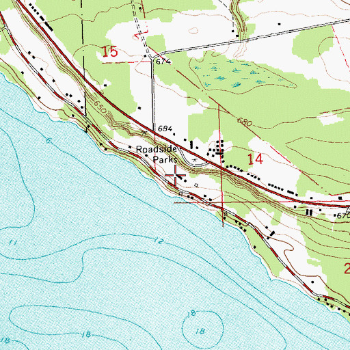 Topographic Map of Lakeshore RV Park Campground, MI
