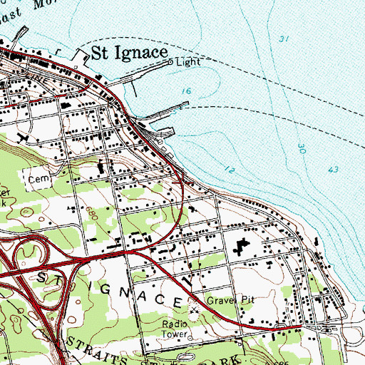 Topographic Map of American Legion Veterans Memorial Park, MI