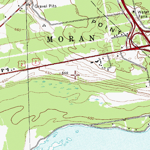 Topographic Map of Saint Ignace Golf and Country Club, MI