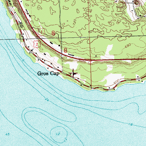 Topographic Map of Gros Cap School, MI