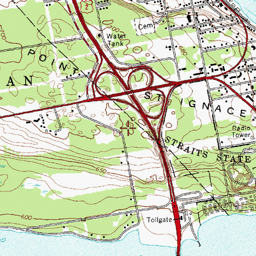 Topographic Map of Father Marquette National Memorial, MI