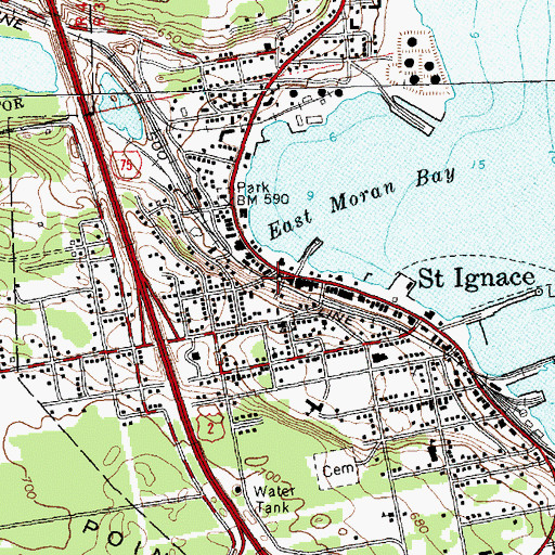 Topographic Map of Saint Ignace Police Department, MI